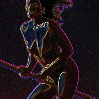Nude Wiccan Witch Rides Broom